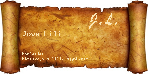 Jova Lili névjegykártya