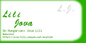 lili jova business card